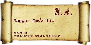 Magyar Amélia névjegykártya